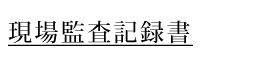 現場監査記録書